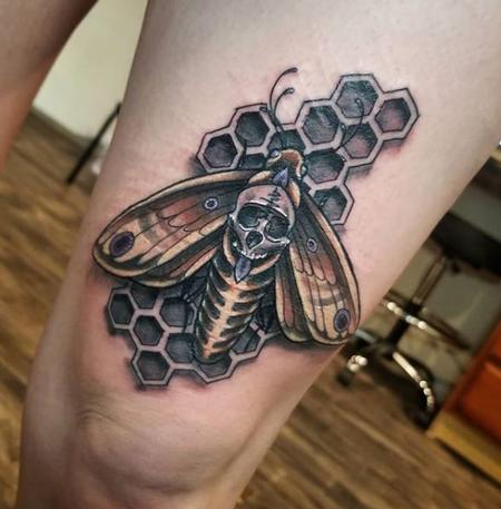 Tattoos - Cody Cook Honeycomb Moth - 138284